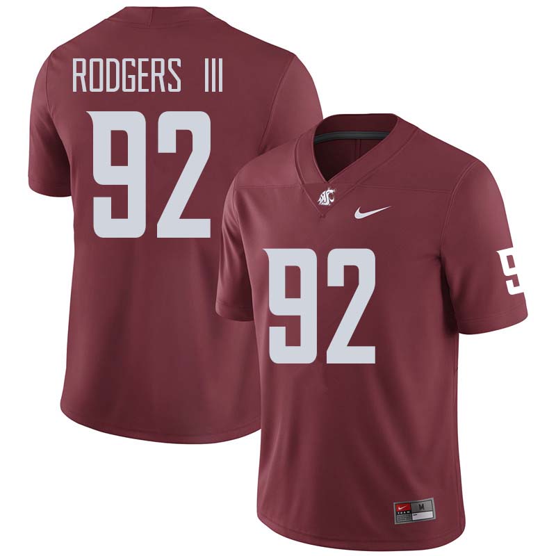 Men #92 Willie Rodgers III Washington State Cougars College Football Jerseys Sale-Crimson - Click Image to Close